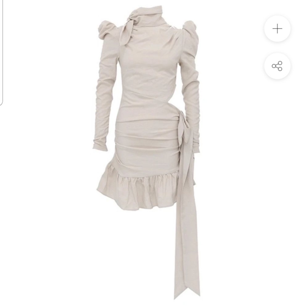 ASYMMETRICAL PUFF SLEEVE DRESS